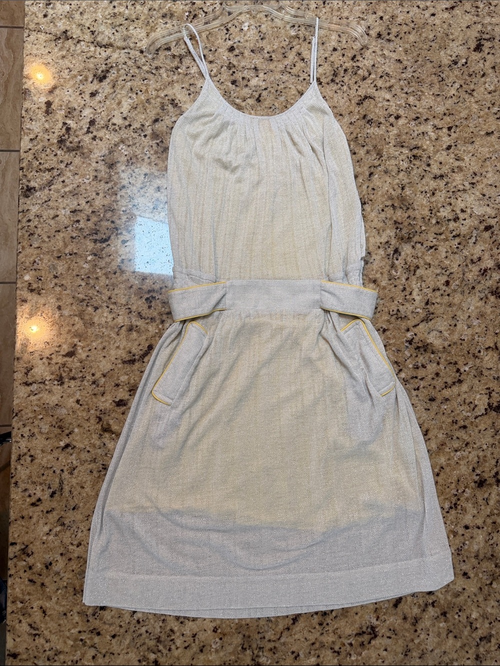 LOVE Binetti Metallic Cotton Maxi Dress with 100% Silk Lining - Size 4